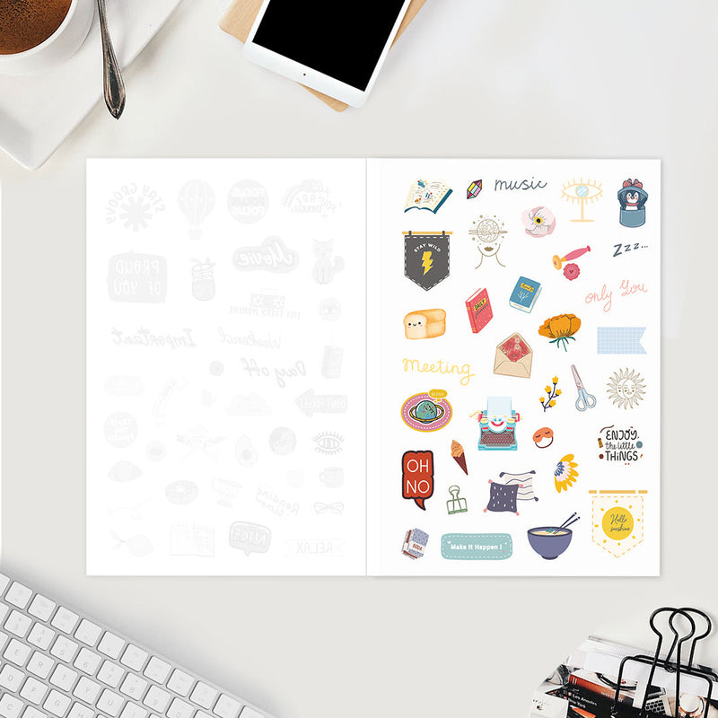Undated Yearly Planner (2025 Collection) Growth Over Comfort + Ultimate Sticker Book