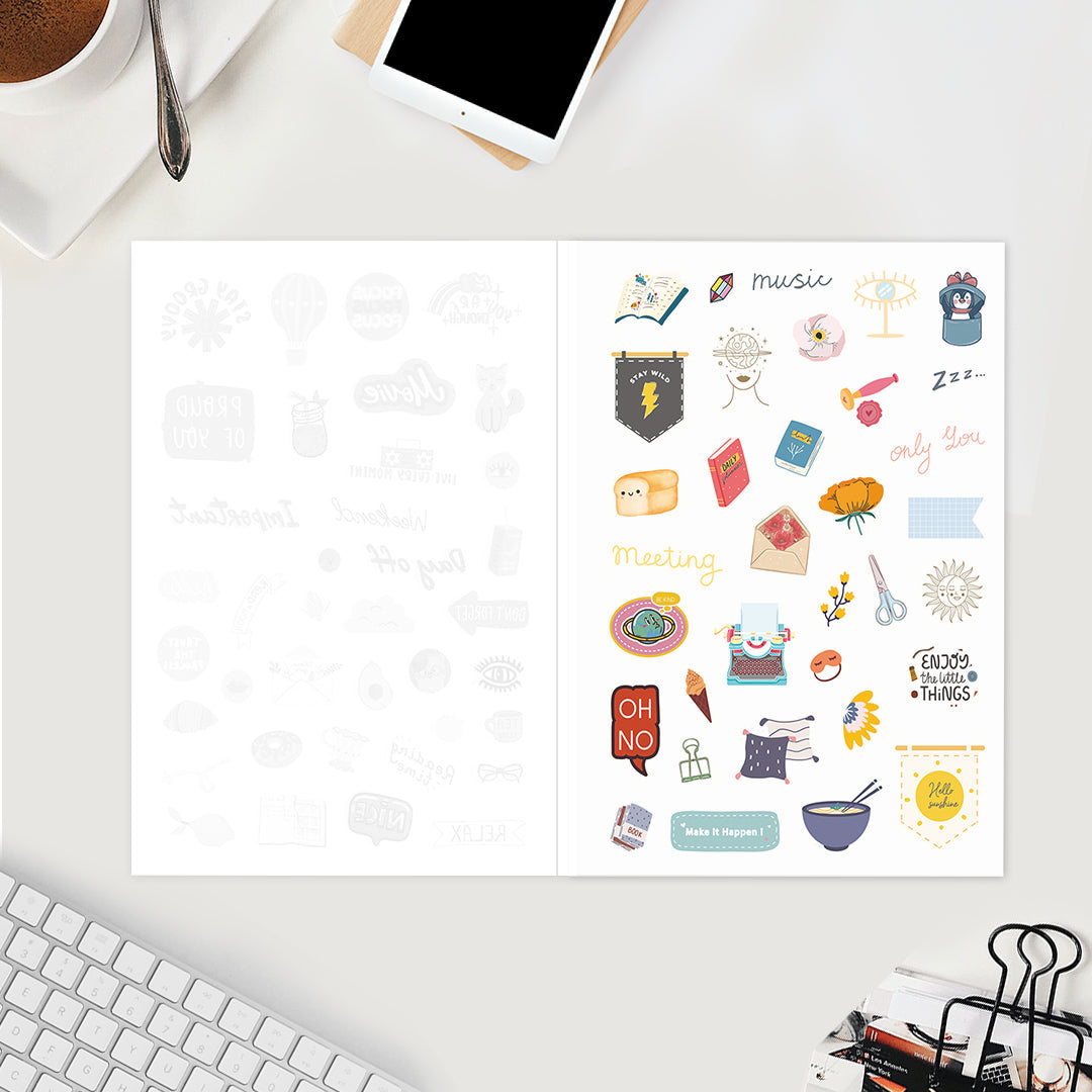 Undated Yearly Planner - Make It Happen (2023 Collection) + Ultimate Sticker Book Undated Planners June Trading   