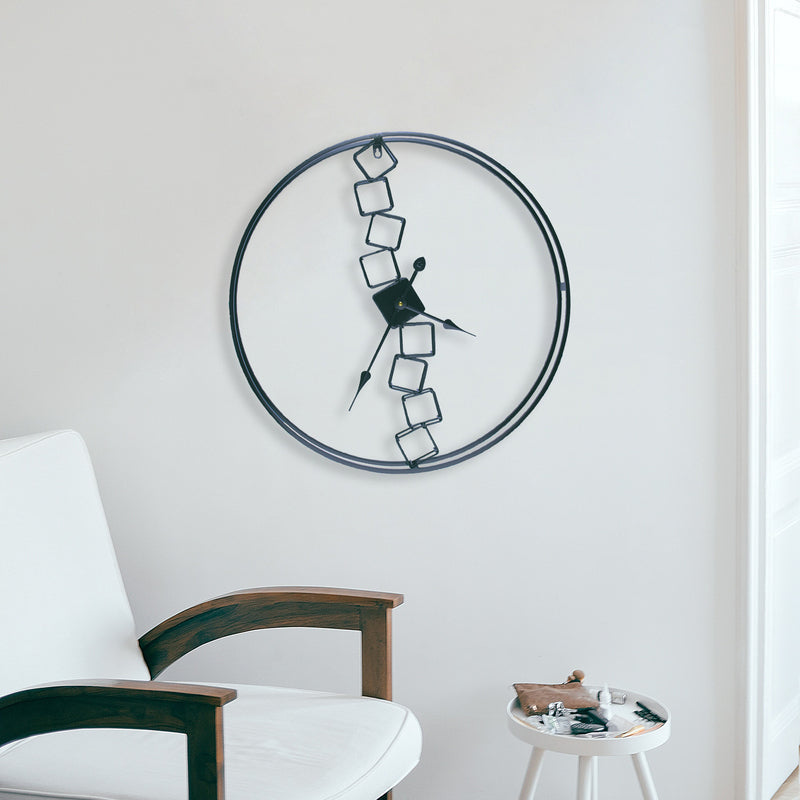 Stacked Blocks Stylish Wall Clock Wall Clocks June Trading   