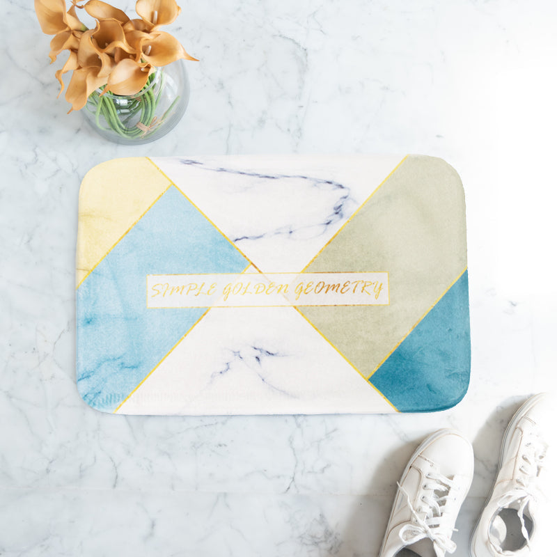 Golden Geometric Patterns Soft Feel Doormat Doormats June Trading   