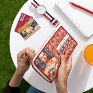 Zhan - Canvas & Leather Ladies Wallet Wallet Pipa Box   