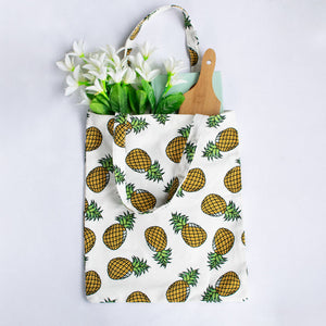 Pineapple White Tote Bag Tote Bag ERL   
