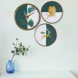 Tropical Deer Wall Clock & Frame Set Wall Clocks June Trading   