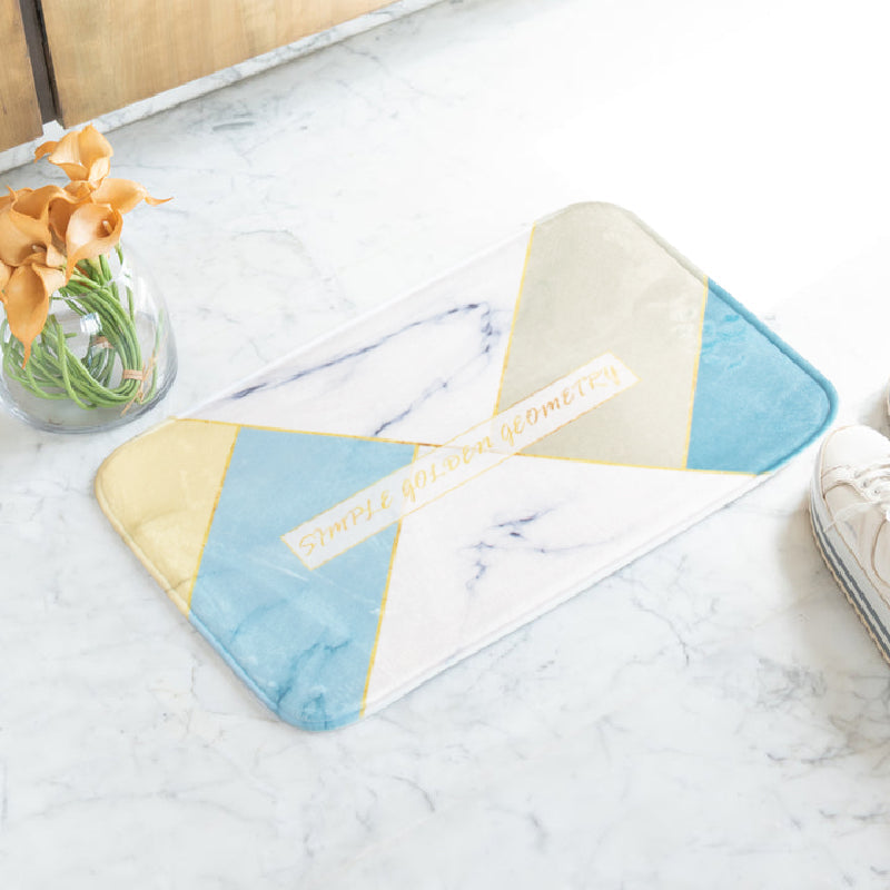 Golden Geometric Patterns Soft Feel Doormat Doormats June Trading   