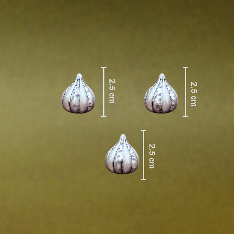 Handcrafted Silver-Plated Modak Set Of 3 – Auspicious Festive Collectible By Sabera